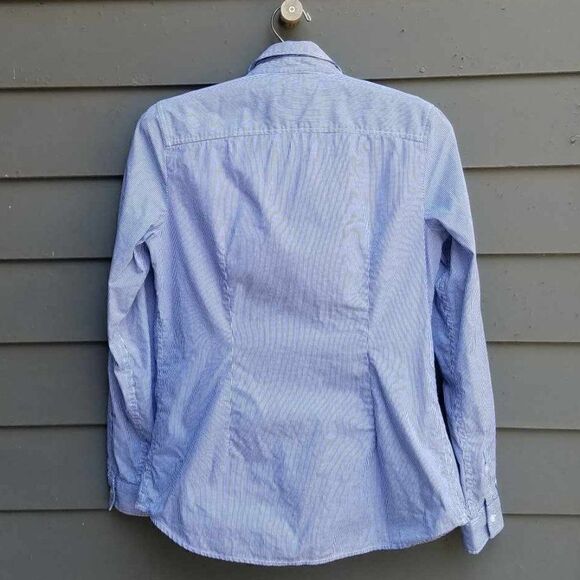 Tommy Hilfiger Blue White Stripe Classic Fit Shirt size Medium - Picture 3 of 12
